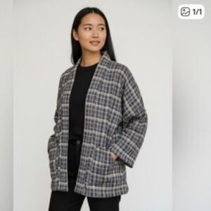 Autres Filles Plaid Open-Front Jacket